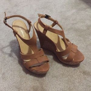 Cognac Tan Wedges